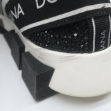 Dolce & Gabbana Sorrento Crystal-Embellished Knit Sneakers Black Size 42.5