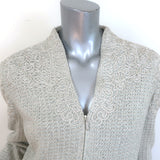 St. John Evening Sequined & Embroidered Knit Skirt Suit Beige Size 8