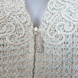 St. John Evening Sequined & Embroidered Knit Skirt Suit Beige Size 8