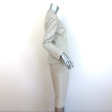 St. John Evening Sequined & Embroidered Knit Skirt Suit Beige Size 8