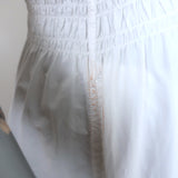 GANNI Broderie Anglaise Puff Sleeve Midi Dress White Cotton Size 38