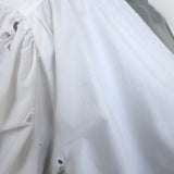 GANNI Broderie Anglaise Puff Sleeve Midi Dress White Cotton Size 38