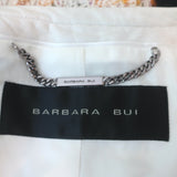 Barbara Bui Studded Tweed Jacket Leather-Trim Light Blue Cotton-Blend Size 42