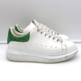 Alexander McQueen Oversized Sneakers White & Green Croc-Print Leather Size 37