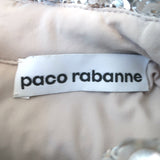 Paco Rabanne Sequined Bell Sleeve Ruffled Mini Dress Silver Size 38