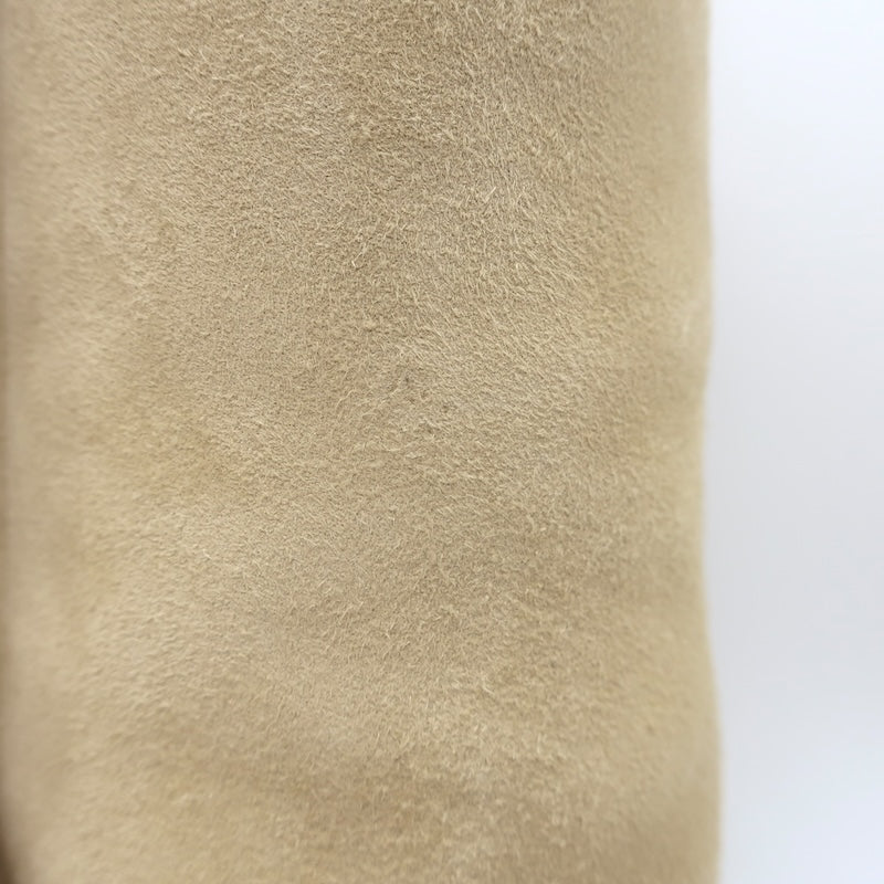 Amina Muaddi Pernille Wedge Ankle Boots Beige Suede Size 38.5