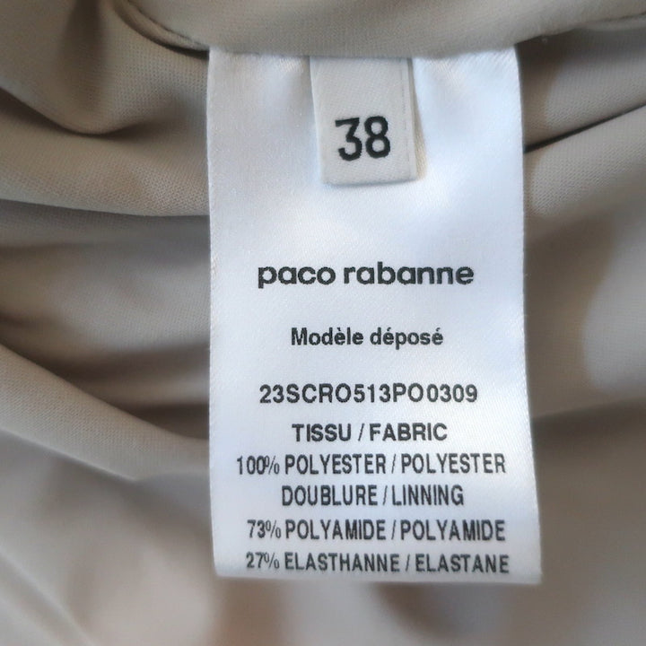 Paco Rabanne Sequined Bell Sleeve Ruffled Mini Dress Silver Size 38
