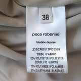 Paco Rabanne Sequined Bell Sleeve Ruffled Mini Dress Silver Size 38