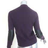 Golden Goose elbow-patch cardigan in eggplant wool-cashmere, size XS, gently pre-owned luxury piece
