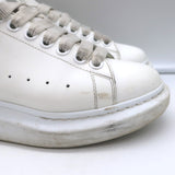 Alexander McQueen Oversized Sneakers White & Green Croc-Print Leather Size 37