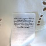 GANNI Broderie Anglaise Puff Sleeve Midi Dress White Cotton Size 38