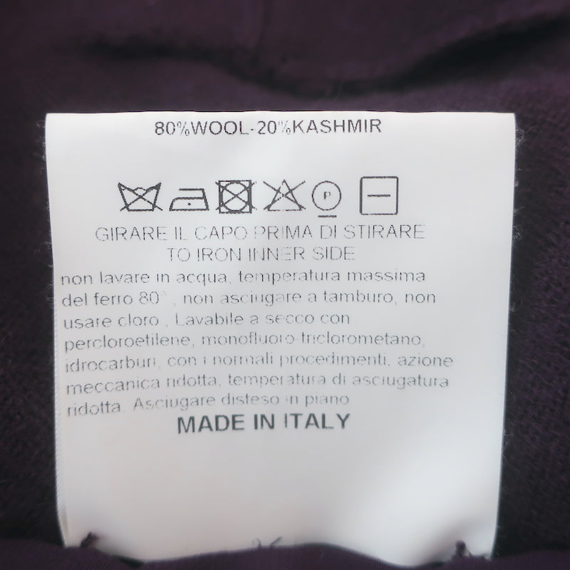 Authentic Golden Goose elbow-patch cardigan in eggplant wool-cashmere, size XS, gently worn pre-owned luxury piece