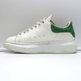 Alexander McQueen Oversized Sneakers White & Green Croc-Print Leather Size 37
