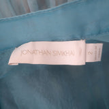 Jonathan Simkhai Monique Tiered Mini Dress Celeste Blue Ruffled Organza Size 2