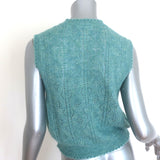 Doen Adriana sweater vest in blue minthe alpaca-blend pointelle knit, size M — authentic pre-owned, gently worn luxury piece