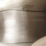 Alexander McQueen Oversized Sneakers White & Green Croc-Print Leather Size 37