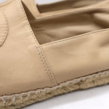 Chanel CC Cap Toe Espadrilles Beige & Black Lambskin Leather Size 37