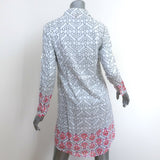 Roberta Roller Rabbit Long Sleeve Shirtdress White/Gray Printed Size Extra Small
