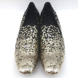 Alexander McQueen Sequined Slip-On Loafers Black/Gold Size 42 NEW