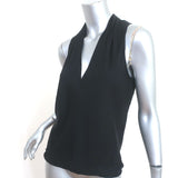 Ramy Brook Samantha V-Neck Tank Top Black Silk Size Small Sleeveless Blouse