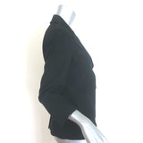 The Row double-breasted blazer in black stretch wool, size 4 — pre-owned, gently worn luxury piece