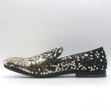Alexander McQueen Sequined Slip-On Loafers Black/Gold Size 42 NEW