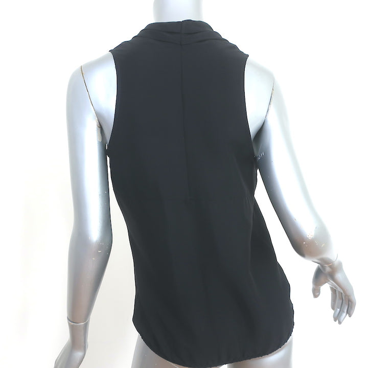 Ramy Brook Samantha V-Neck Tank Top Black Silk Size Small Sleeveless Blouse