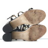 Valentino Rockstud Caged Sandals Black Leather Size 38.5 Ankle Strap Heels