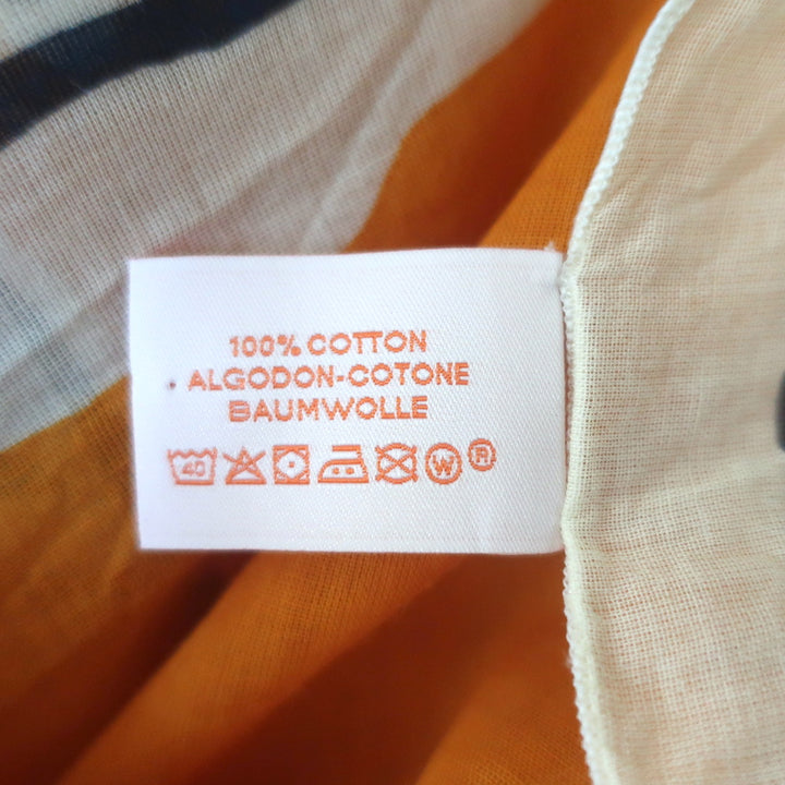 Hermes Bain Choregraphie Equestre Pareo Scarf Orange/Yellow Cotton