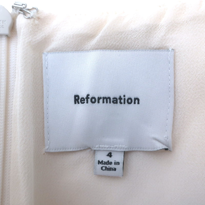 Reformation Babette Halter Mini Dress Ivory Silk Satin Size 4