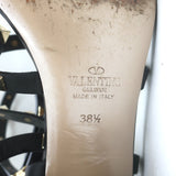 Valentino Rockstud Caged Sandals Black Leather Size 38.5 Ankle Strap Heels