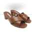 Manolo Blahnik Otawi Crisscross Mules Brown Leather Size 41 Open Toe Sandals