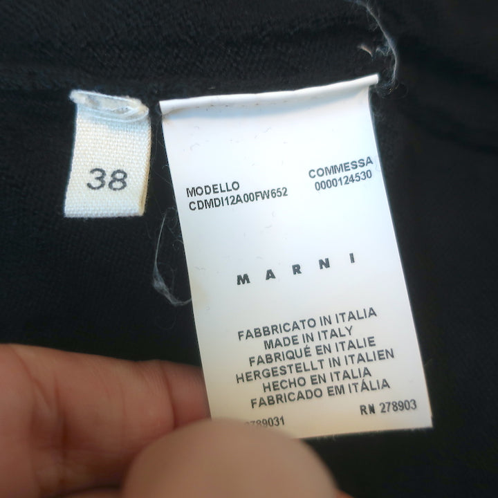 Marni Winter Edition 2010 Peplum Cardigan Black Virgin Wool Size 38