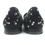 Alexander McQueen Sequined Slip-On Loafers Black/Gold Size 42 NEW