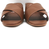 Manolo Blahnik Otawi Crisscross Mules Brown Leather Size 41 Open Toe Sandals