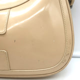 Vintage Gucci Jackie Hobo Beige Patent Leather Small Shoulder Bag