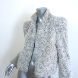 Alice + Olivia Faux Fur Jacket Light Gray Size Medium
