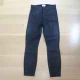 L'Agence Margot Cropped High-Rise Coated Skinny Jeans Black Size 24