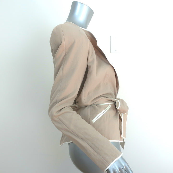 Isabel Marant Tie Waist Jacket Beige Cotton Size 40