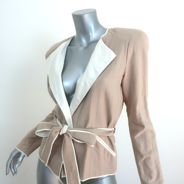 Isabel Marant Tie Waist Jacket Beige Cotton Size 40