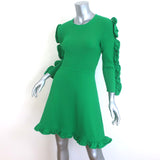 Victoria Victoria Beckham Ruffled Ribbed Knit Mini Dress Kelly Green Size US 6
