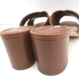 Manolo Blahnik Otawi Crisscross Mules Brown Leather Size 41 Open Toe Sandals