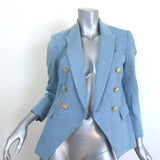 Veronica Beard Miller Denim Dickey Jacket Blue Size 2 Double Breasted Blazer