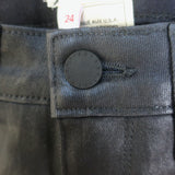 L'Agence Margot Cropped High-Rise Coated Skinny Jeans Black Size 24
