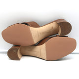 Manolo Blahnik Otawi Crisscross Mules Brown Leather Size 41 Open Toe Sandals