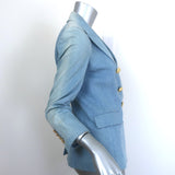 Veronica Beard Miller Denim Dickey Jacket Blue Size 2 Double Breasted Blazer