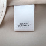 St. John Pleated Satin Tank Top Ivory Stretch Silk Size Petite