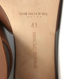 Manolo Blahnik Otawi Crisscross Mules Brown Leather Size 41 Open Toe Sandals