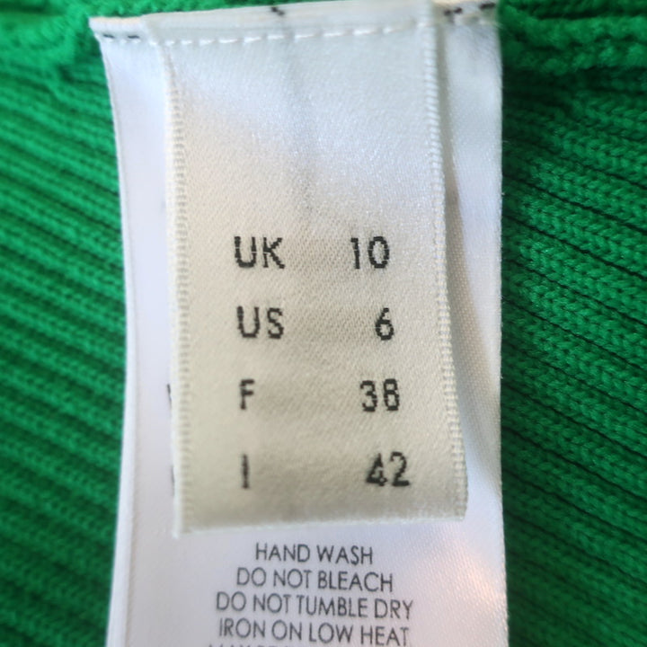Victoria Victoria Beckham Ruffled Ribbed Knit Mini Dress Kelly Green Size US 6