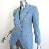 Veronica Beard Miller Denim Dickey Jacket Blue Size 2 Double Breasted Blazer